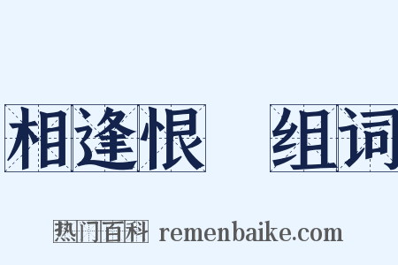 相逢恨晩组词是什么意思的图片